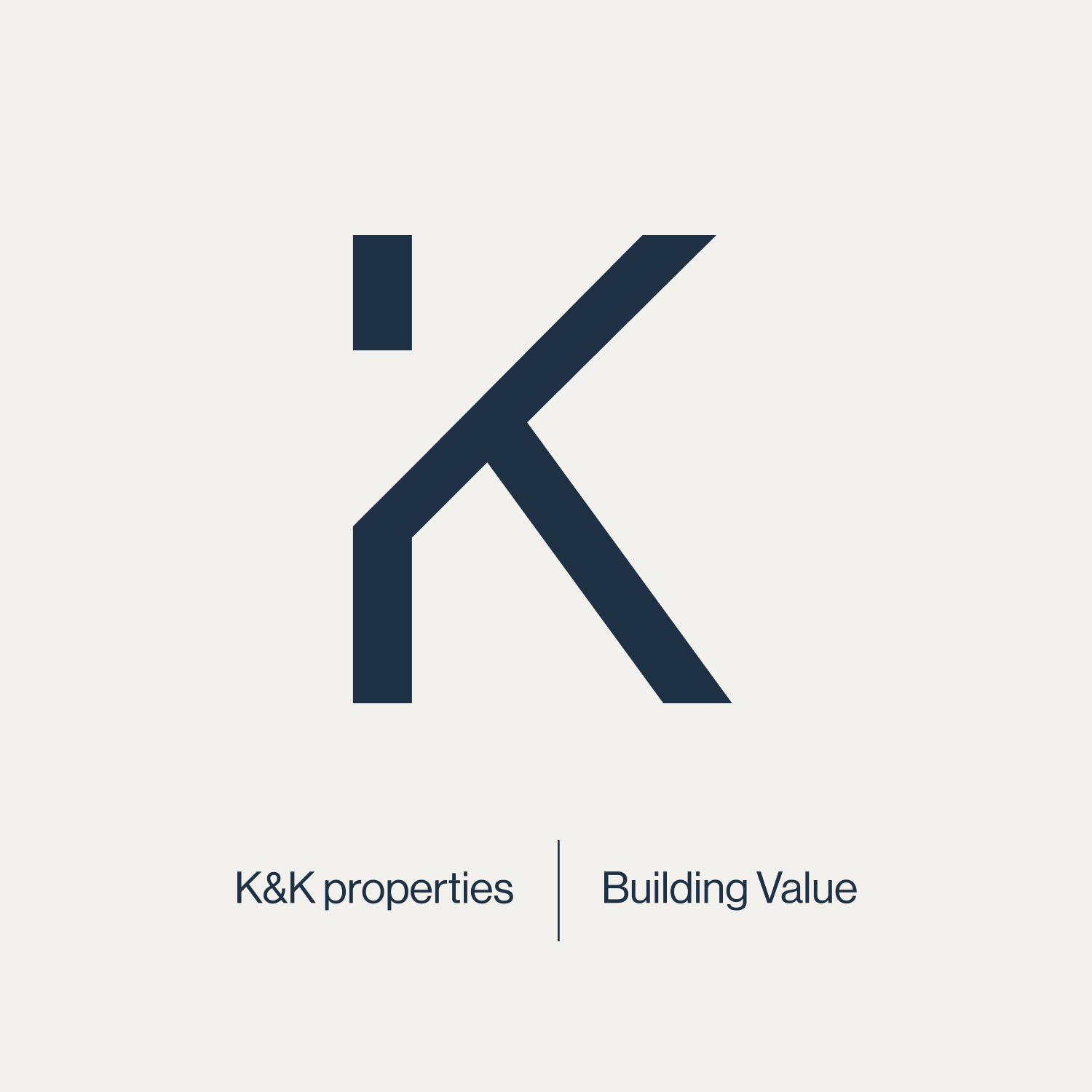 K&K Properties logo and Building Value brand message
