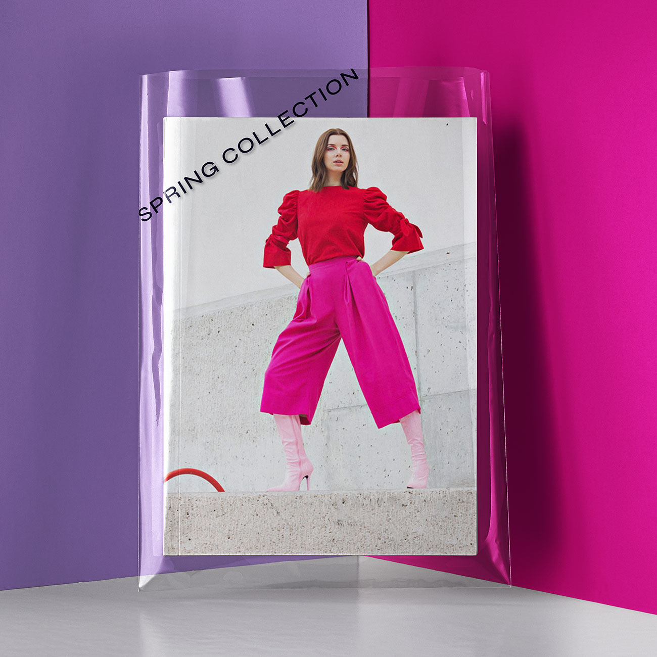 G.I.A.N. spring collection fashion artwork in pink and violet